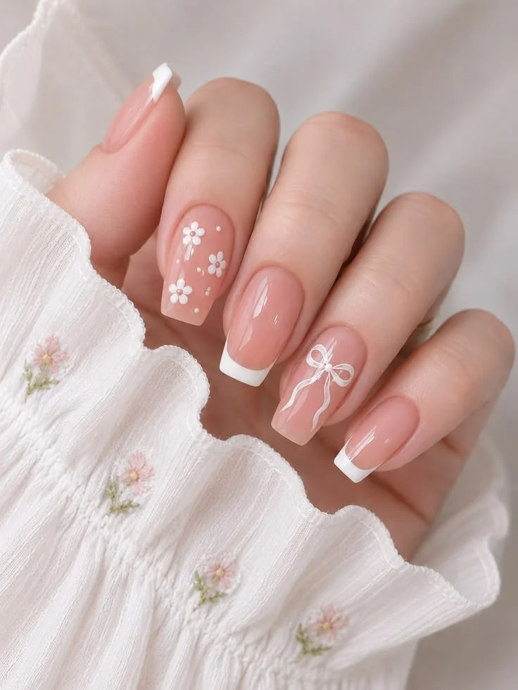 mẫu móng tay đẹp nhẹ nhàng