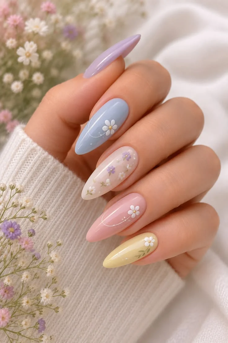 mẫu móng tay đẹp nhẹ nhàng